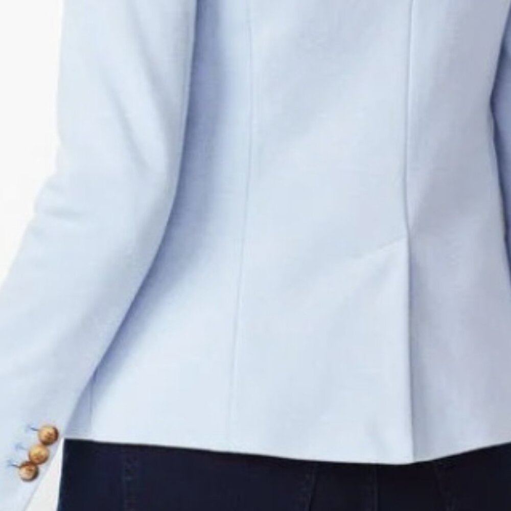 Talbots Tailored Light Blue Knit Blazer • Petite 8P • Elevated Casual Workwear - Picture 10 of 12